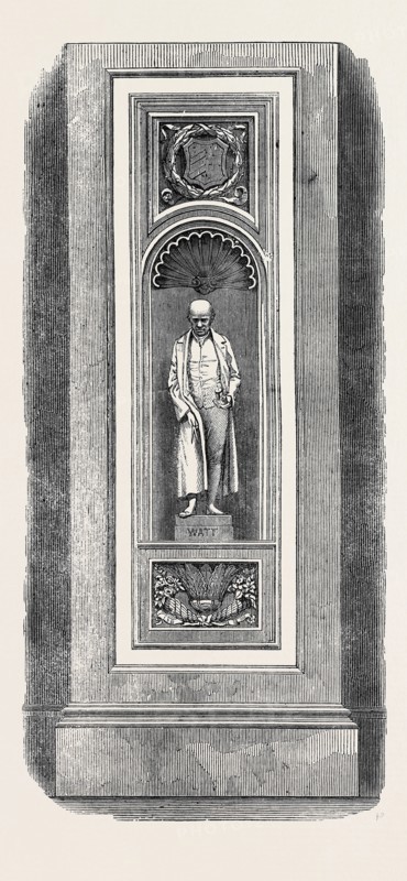 ROYAL HORTICULTURAL SOCIETY'S GARDENS, SOUTH KENSINGTON: STATUE OF JAMES WATT IN THE EASTERN CENTRAL ARCADE