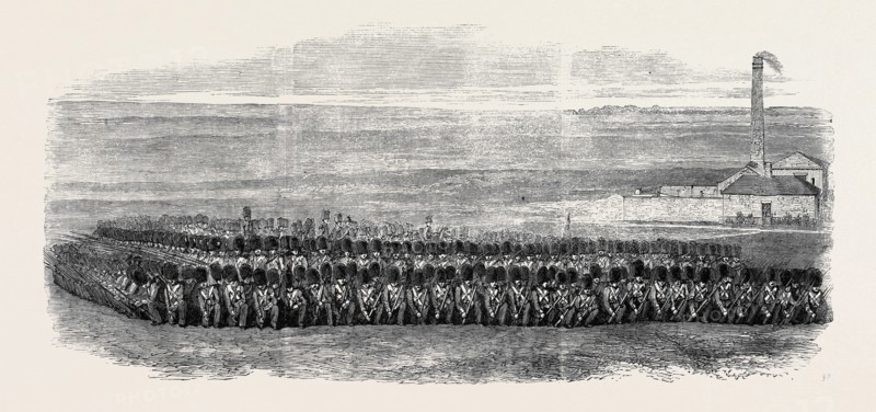SQUARE OF THE FIRST BATTALION OF GRENADIER GUARDS, TO WHICH, BRIGADED WITH THE 36TH REGIMENT, THE PRINCE OF WALES WAS ATTACHED