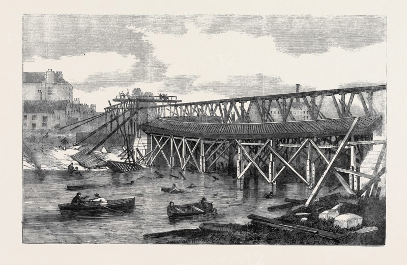 VIEW OF THE RUINS OF LENDAL BRIDGE, YORK, TAKEN IMMEDIATELY AFTER ITS FALL