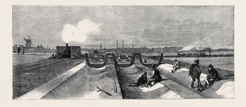 CONCRETE FOUNDATION FOR THE NORTHERN OUTFALL TUNNELS, LONDON MAIN DRAINAGE