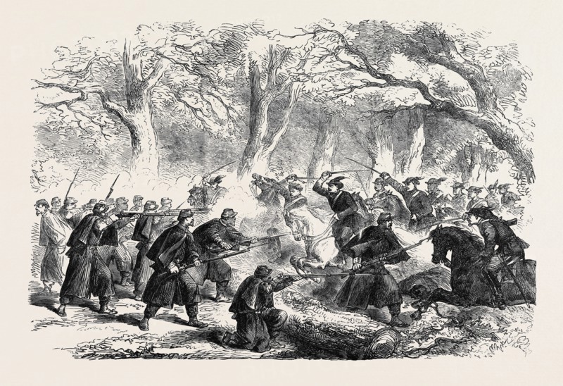 THE CIVIL WAR IN AMERICA: SKIRMISH NEAR FALL'S CHURCH, VIRGINIA, DECEMBER 21, 1861