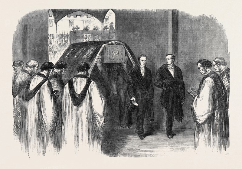 RECEPTION OF THE BODY BY THE CLERGY AT THE ENTRANCE OF ST. GEORGE'S CHAPEL; THE FUNERAL OF HIS LATE ROYAL HIGHNESS THE PRINCE CONSORT; PRINCE ALBERT