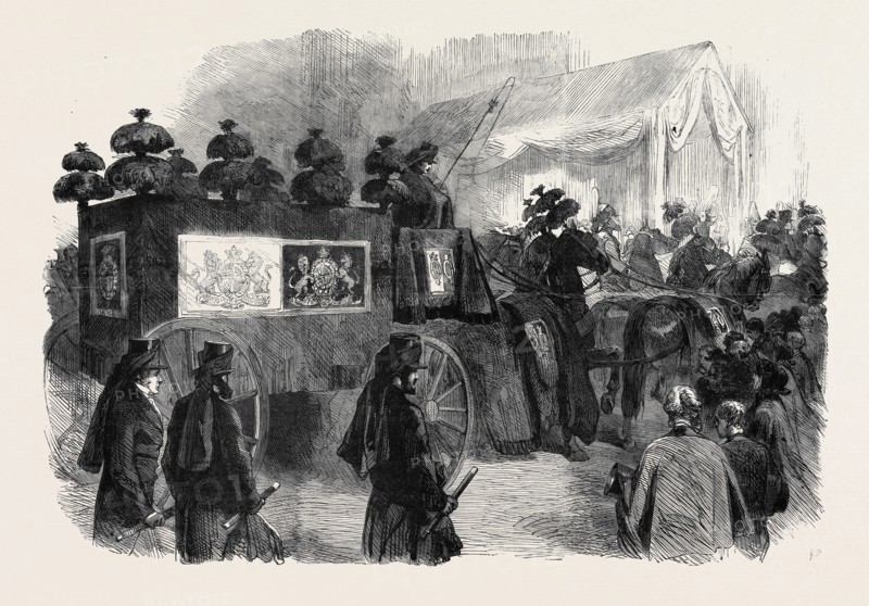 THE FUNERAL OF HIS LATE ROYAL HIGHNESS THE PRINCE CONSORT: THE HEARSE APPROACHING ST. GEORGE'S CHAPEL