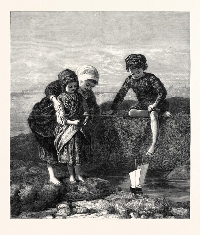 "THE MARINER'S CHILDREN," BY LAWRENCE DUNCAN, IN THE GENERAL EXHIBITION OF WATER COLOUR DRAWINGS, DUDLEY GALLERY, 1868