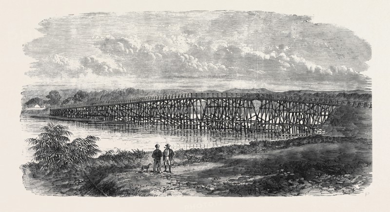 BRIDGE AT NORTH FREMANTLE, WESTERN AUSTRALIA, 1868