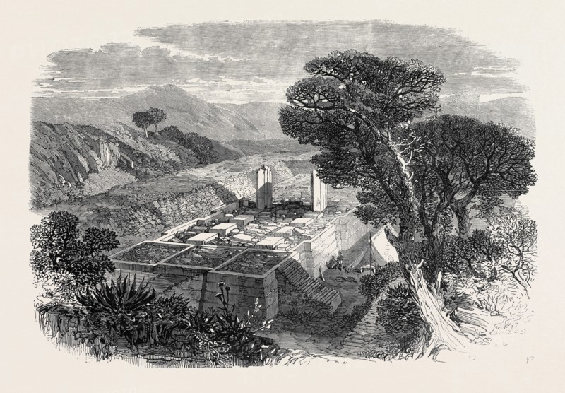 THE EXPEDITION TO ABYSSINIA: RUINS OF AN ANCIENT GREEK CHURCH AT AGOOLA, 1868