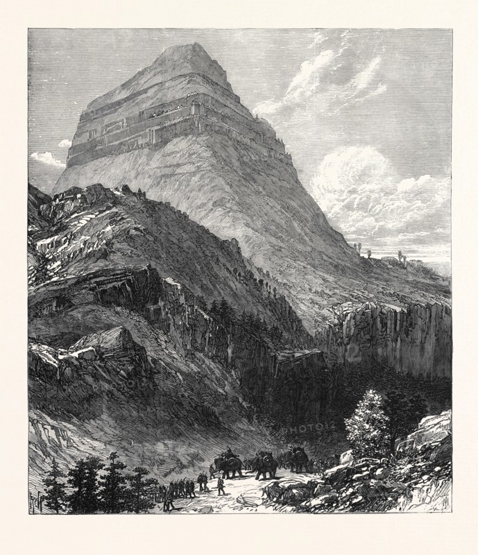 THE BRITISH EXPEDITION TO ABYSSINIA: THE AMBA ALADJIEH, NEAR LAKE ASHANGI, 1868