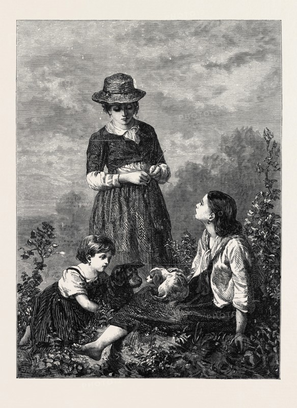 "THE RIVAL PETS," BY E. CASTAN, IN THE EXHIBITION AT THE FRENCH GALLERY, PALL MALL, 1868