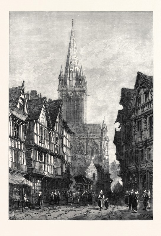 "ST. PIERRE, CAEN," BY S. READ, IN THE EXHIBITION OF THE SOCIETY OF PAINTERS IN WATER COLOURS, 1868