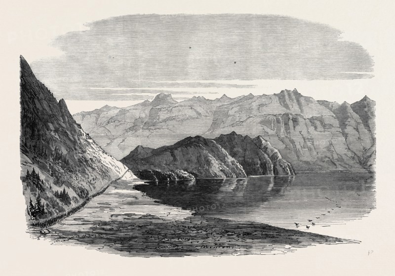 THE BRITISH EXPEDITION TO ABYSSINIA: MARCH OF THE ARMY PAST LAKE ASHANGI, 1868