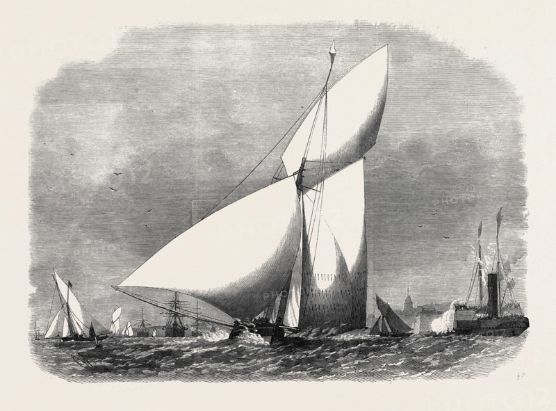 OPENING OF THE YACHTING SEASON: MATCH OF THE ROYAL THAMES YACHT CLUB, THE FIONA WINNING AT GRAVESEND, 1868