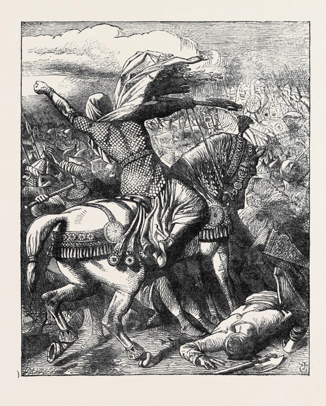 ILLUSTRATED EDITION OF "LALLA ROOKH": BATTLE SCENE FROM "THE VEILED PROPHET OF KHORASSAN"