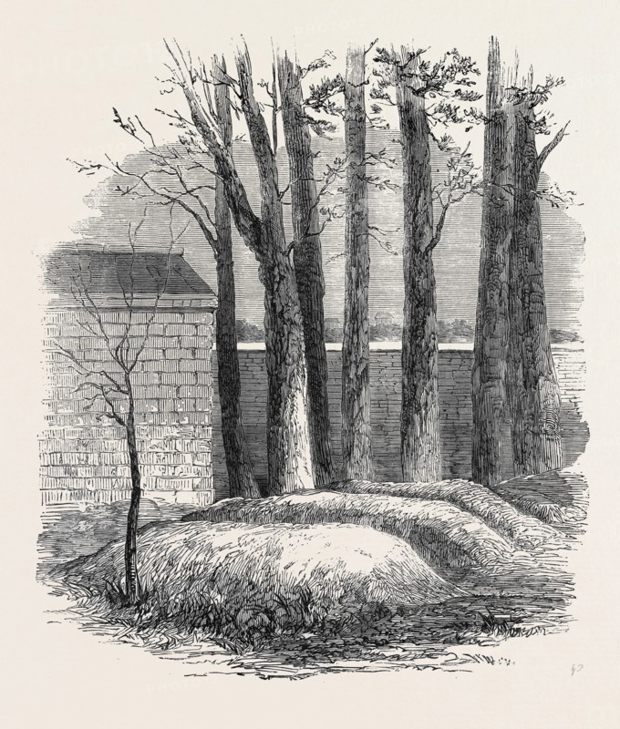 CLOSE OF THE WAR WITH CHINA: GRAVES OF LIEUT. ANDERSON, PRIVATE PHIPPS, AND MESSRS. DE NORMAN AND BOWLBY, IN THE RUSSIAN CEMETERY, PEKIN