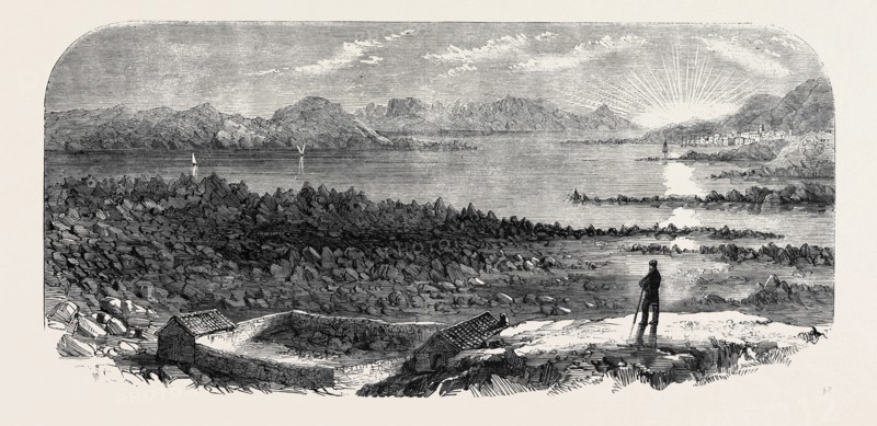 VIEW FROM THE PLATFORM OF ROCK AT THE BACK OF GARIBALDI'S HOUSE, CAPRERA