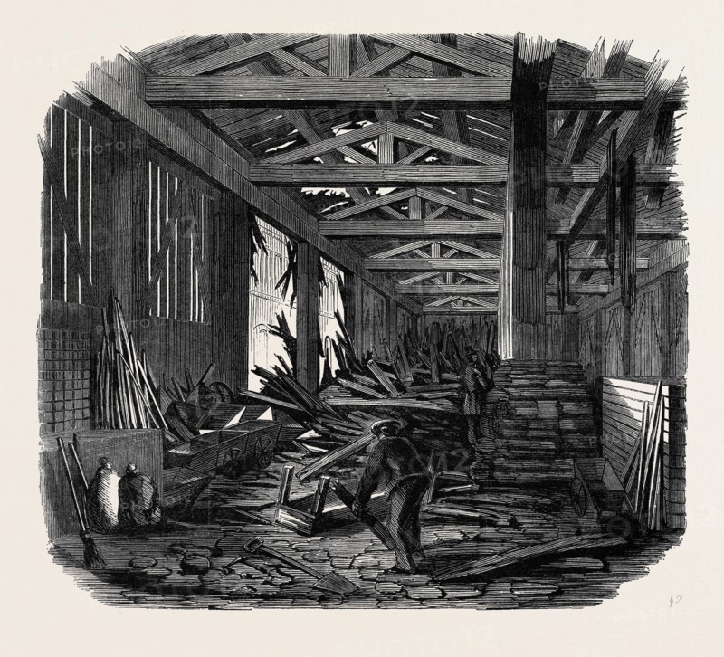SCENE OF THE RECENT EXPLOSION AT THE ROYAL ENGINEER ESTABLISHMENT, CHATHAM.