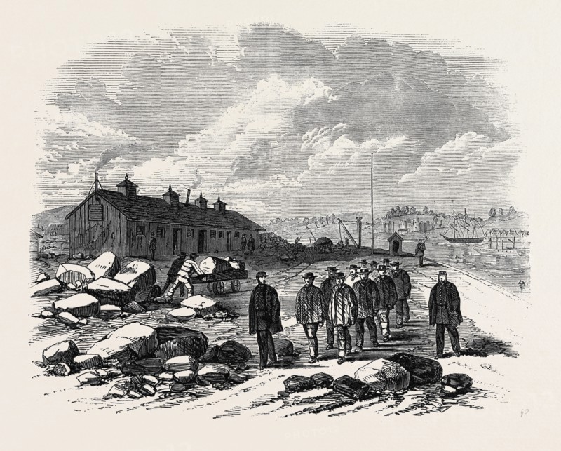 THE OUTBREAK AMONG THE CONVICTS AT CHATHAM: THE MESS HOUSE, ST. MARY'S ISLAND, WHERE THE REVOLT BEGAN, 1861
