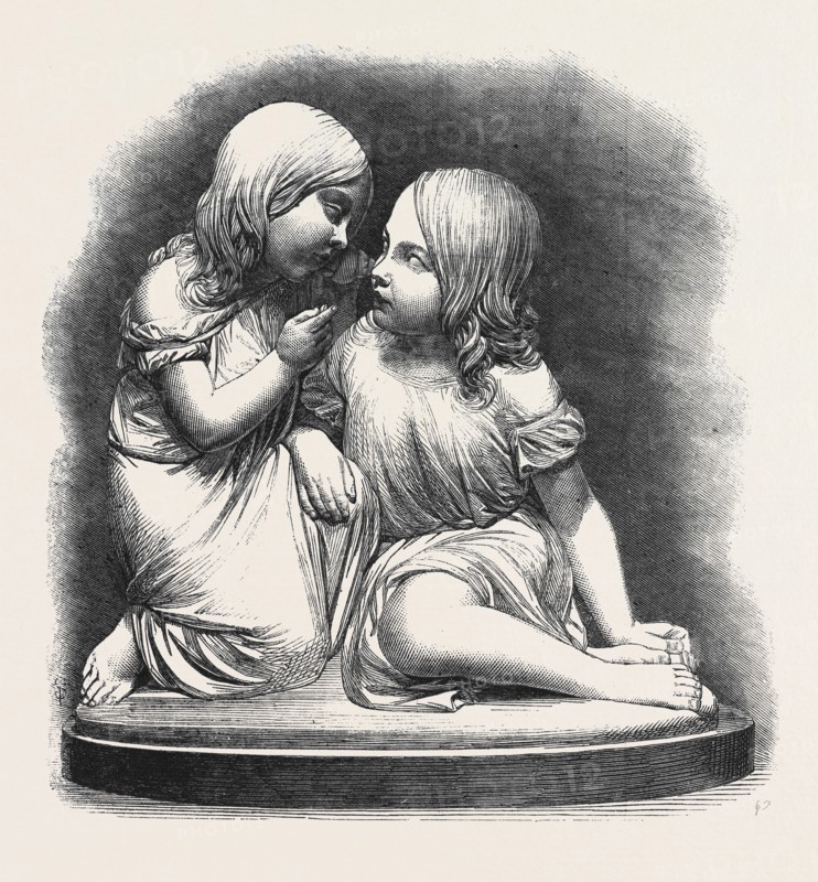 "THE SOUND OF THE SHELL" (SCULPTURE), BY A. MUNRO, IN THE EXHIBITION OF THE ROYAL ACADEMY, 1861