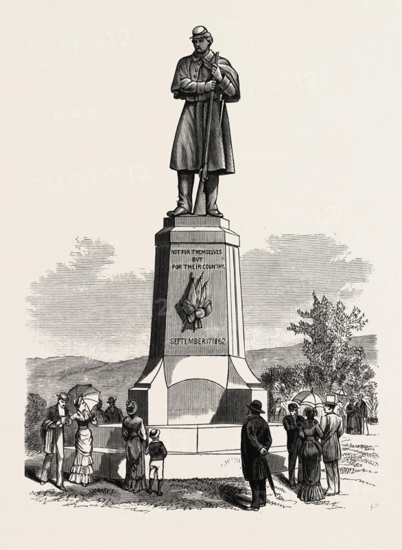 MARYLAND: THE MONUMENT AT THE NATIONAL CEMETERY, ANTIETAM, UNVAILED 17TH SEPTEMBER