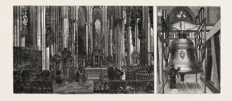 THE COMPLETION OF THE COLOGNE CATHEDRAL, GERMANY. KÃñLNER DOM. THE CHOIR AND HIGH ALTAR AND THE GREAT BELL