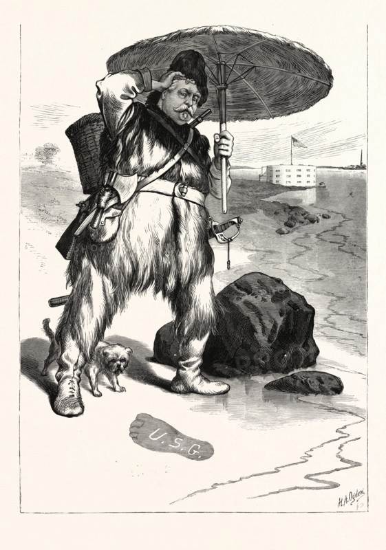 ROBINSON CRUSOE HANCOCK, ABANDONED ON GOVERNOR'S ISLAND, DISCOVERS THE PRINT OF A MAN'S FOOT IN THE SAND
