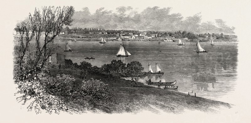 CANADA: VIEW FROM RAT PORTAGE, DISTRICT OF KEEWATIN, ON THE LINE OF THE NEW CANADIAN PACIFIC RAILROAD