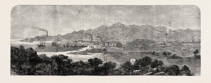 GREECE: GENERAL VIEW OF THE TOWN AND FORT OF LAURRIUM, IN THE SILVER MINING REGION