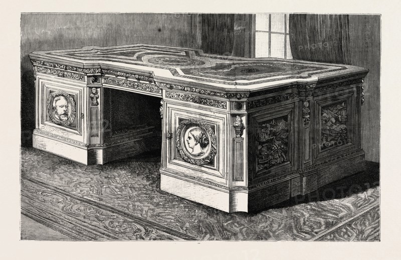 SECRETAIRE MADE FROM THE TIMBERS OF THE BRITISH ARCTIC SHIP RESOLUTE, AND PRESENTED BY QUEEN VICTORIA TO THE PRESIDENT OF THE UNITED STATES