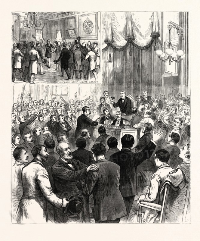THE POLITICAL REVOLUTION IN NEW YORK: SCENE IN THE ALDERMANIC CHAMBER ON THE CONFIRMATION OF MAYOR COOPER'S NOMINATIONS, DECEMBER 10TH