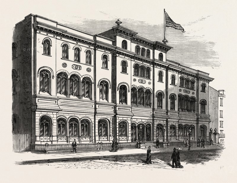 NEW YORK: THE ASTOR LIBRARY, WITH ITS RECENT ADDITION.