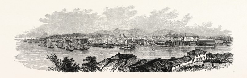 BRAZIL: VIEW OF THE CITY OF RIO DE JANEIRO, TAKEN FROM THE ITHA DAS COBRAS, IN THE BAY