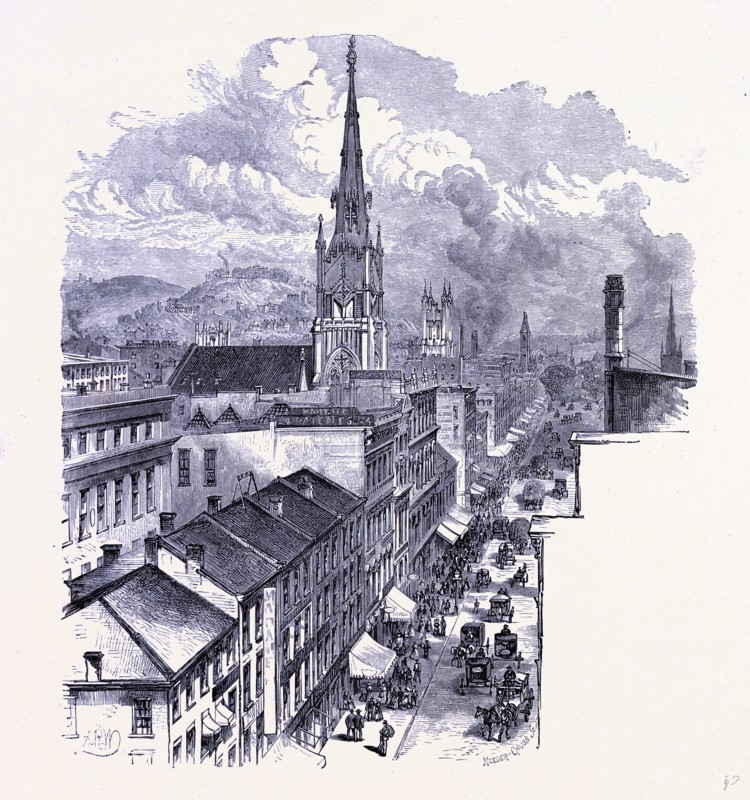 Fourth street in Cincinnati, United States of America