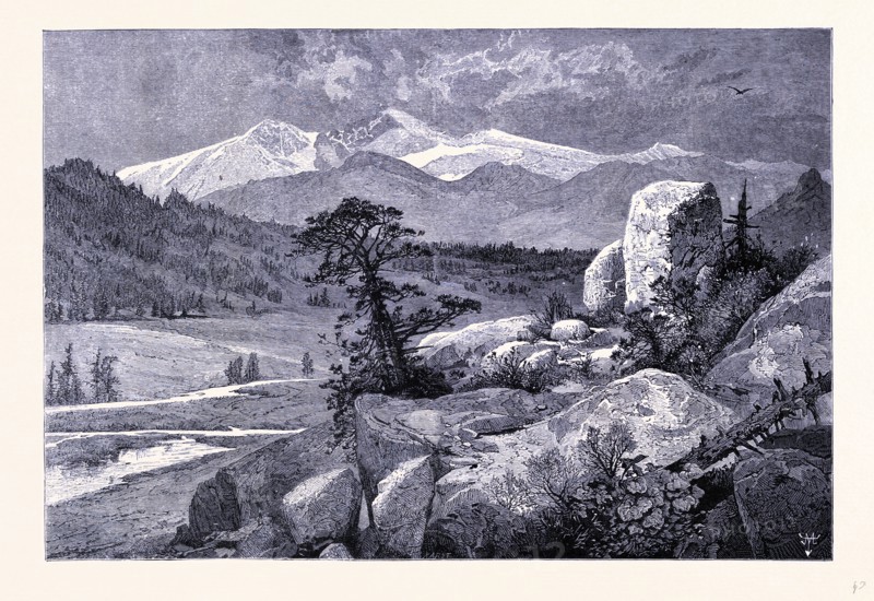 Long's Peak seen from Estes Park, United States of America