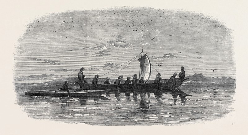 SKIN BOATS USED BY THE NATIVES OF POINT BARROW