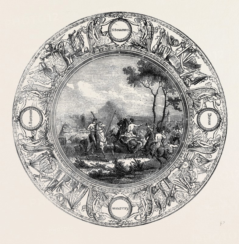 SEVRES PLATE, PAINTED WITH A SCENE FROM THE BATTLE OF MARENGO, FOR THE EMPEROR NAPOLEON I