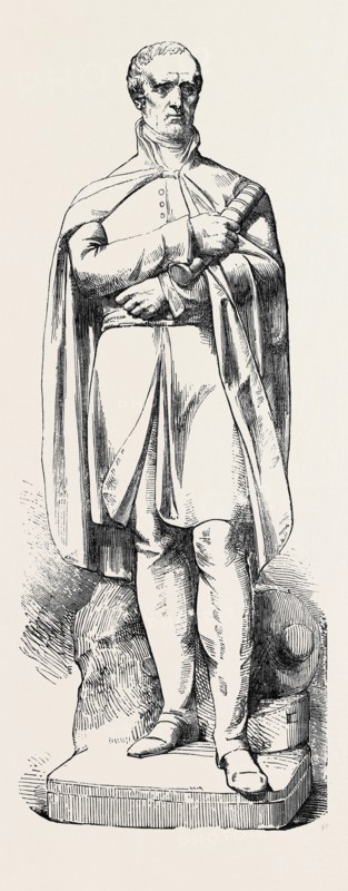 MARBLE STATUE OF THE LATE DUKE OF WELLINGTON, BY NOBLE. JUST ERECTED AT THE EAST INDIA HOUSE.