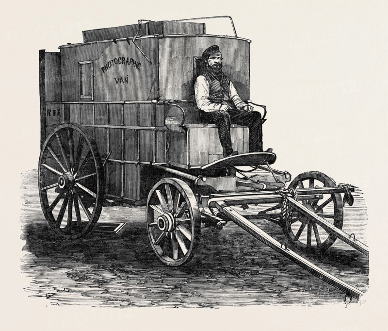 MR. FENTON'S PHOTOGRAPHIC VAN, FROM THE CRIMEAN EXHIBITION.