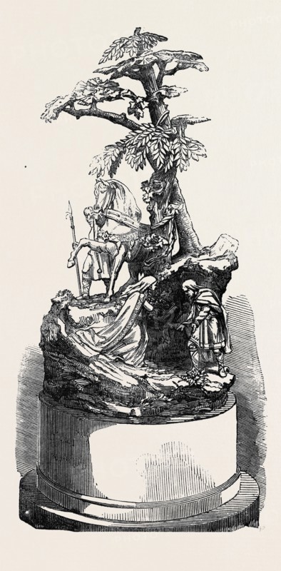 THE PARIS UNIVERSAL EXHIBITION: SILVER GROUP (WARWICK RACE PLATE, 1855), BY ELKINGTON AND CO.