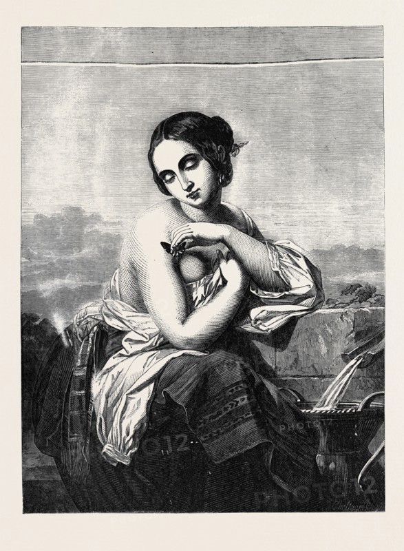 "ITALIAN GIRL AT A FOUNTAIN" PAINTED BY DE KEYSER