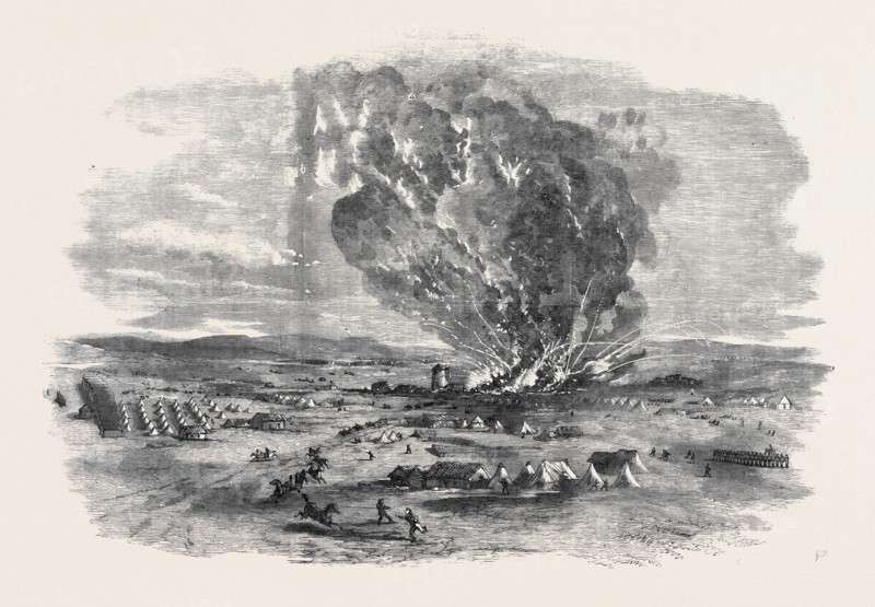 THE EXPLOSION OF THE RIGHT SIEGE TRAIN, NEAR INKERMAN MILL
