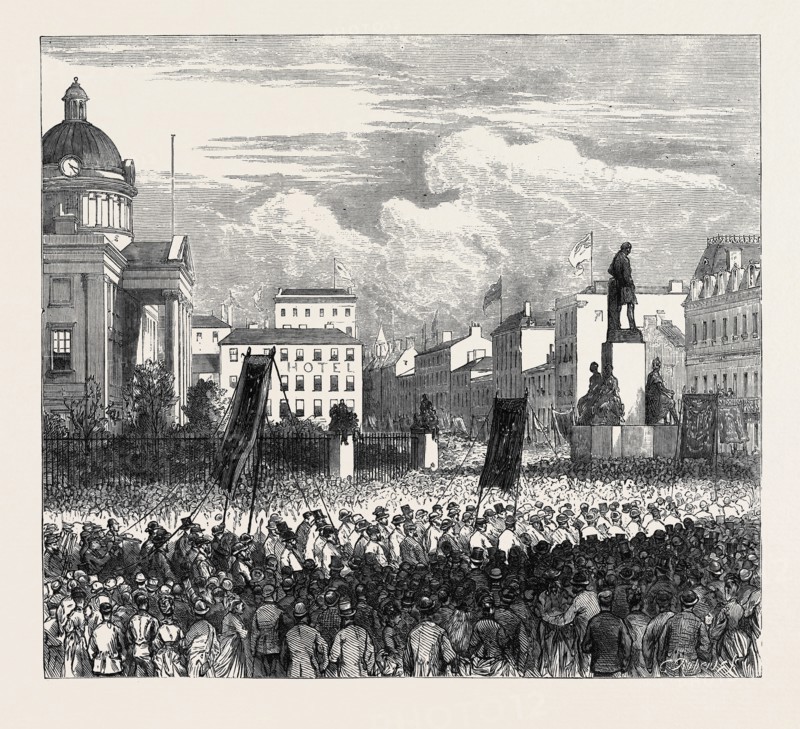 THE FARM LABOURERS' LOCK-OUT, TRADES' UNION DEMONSTRATION AT MANCHESTER IN FAVOUR OF THE LABOURERS