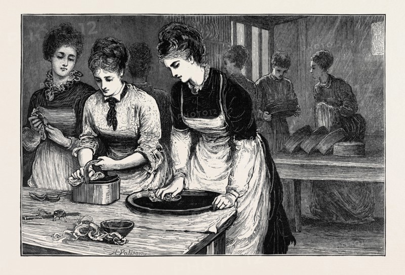 NATIONAL TRAINING SCHOOL OF COOKERY AT SOUTH KENSINGTON: MORNING, IN THE SCULLERY