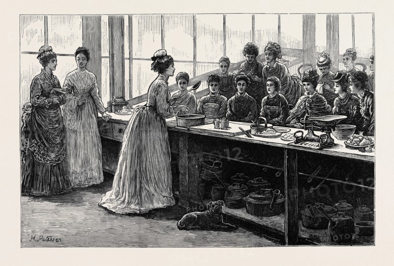 NATIONAL TRAINING SCHOOL OF COOKERY AT SOUTH KENSINGTON: AFTERNOON, LECTURE ON PRACTICAL COOKERY "SEASONING FRICANDEAU OF VEAL"