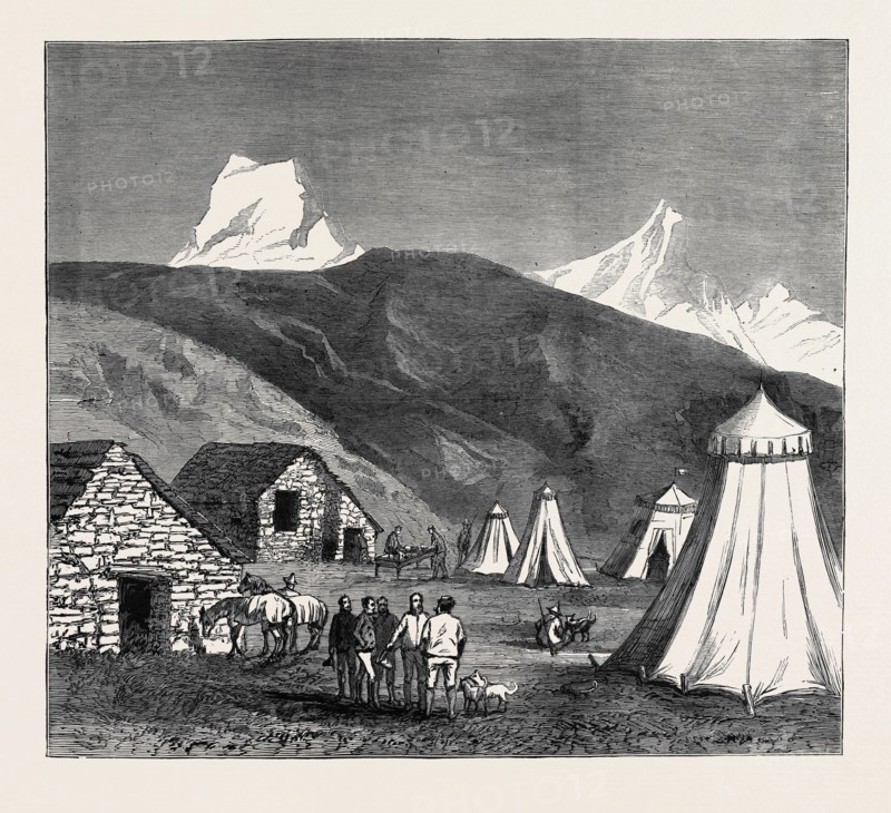 THE KING OF ITALY'S HUNTING QUARTERS IN THE AOSTA VALLEY: ENCAMPMENT OF MONCARNÃƒâ€°