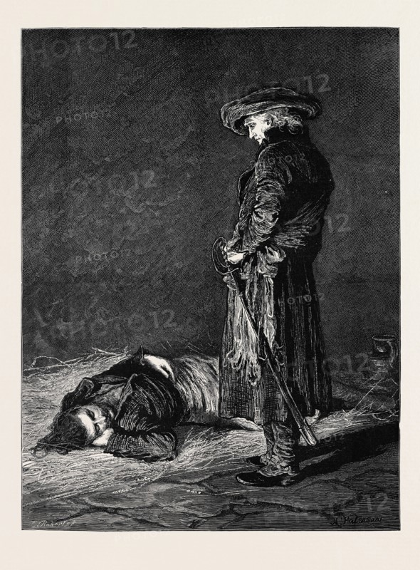 "NINETY THREE" THE DUNGEON; Cimourdain advanced as noiselessly as possible, moved closer, and looked down upon Gauvain; the glance of a mother watching her nursling's slumber could not have been more tender or more loving. Even Cimourdain's will could not control that glance.