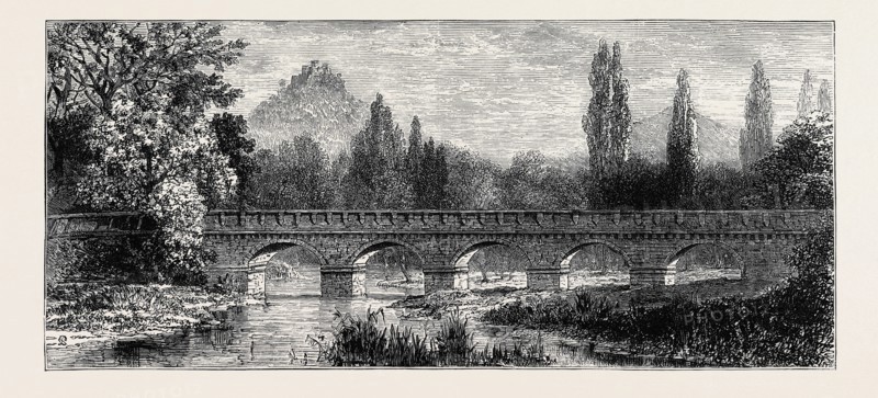 THE ATTACK ON PRINCE BISMARCK, BRIDGE OVER THE SAALE AT KISSINGEN WHERE KULLMANN WAS ARRESTED, AUGUST 1, 1874