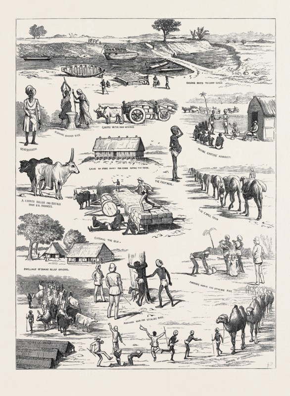THE INDIAN FAMINE, SKETCHES IN THE AFFECTED DISTRICTS, BY A MEMBER OF THE FAMINE RELIEF STAFF