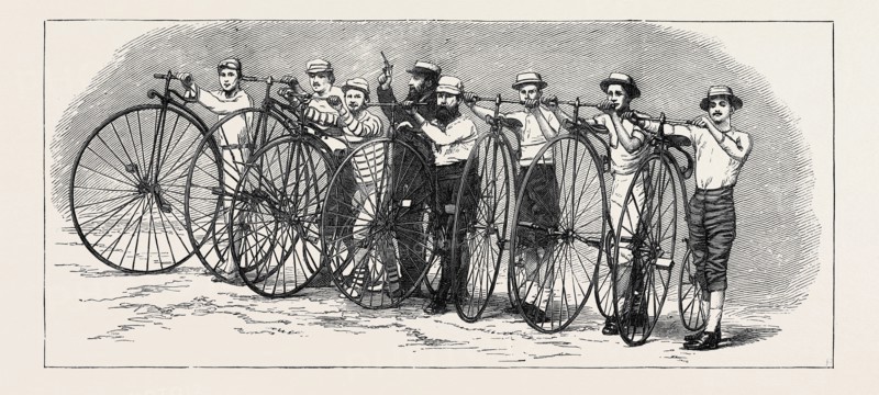 BICYCLE RACE FROM BATH TO LONDON, THE START, AUGUST 15, 1874
