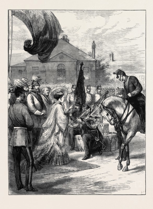 PRESENTATION OF NEW COLOURS TO THE 106TH REGIMENT AT PARKHURST BY H.R.H. THE IMPERIAL PRINCESS OF GERMANY