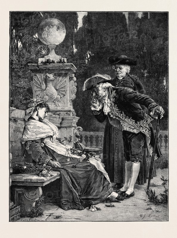 FRIENDS OF FLOWERS, FROM THE PICTURE BY W.J. MARTENS, IN THE LATE EXHIBITION OF THE ROYAL ACADEMY