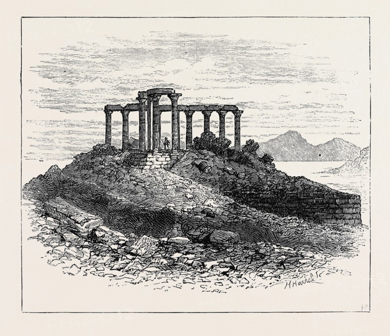 SKETCHES IN THE GREEK ARCHIPELAGO AND THE TROAD: TEMPLE OF MINERVA, CAPE COLONNA, SCENE OF FALCONER'S "SHIPWRECK", Greece